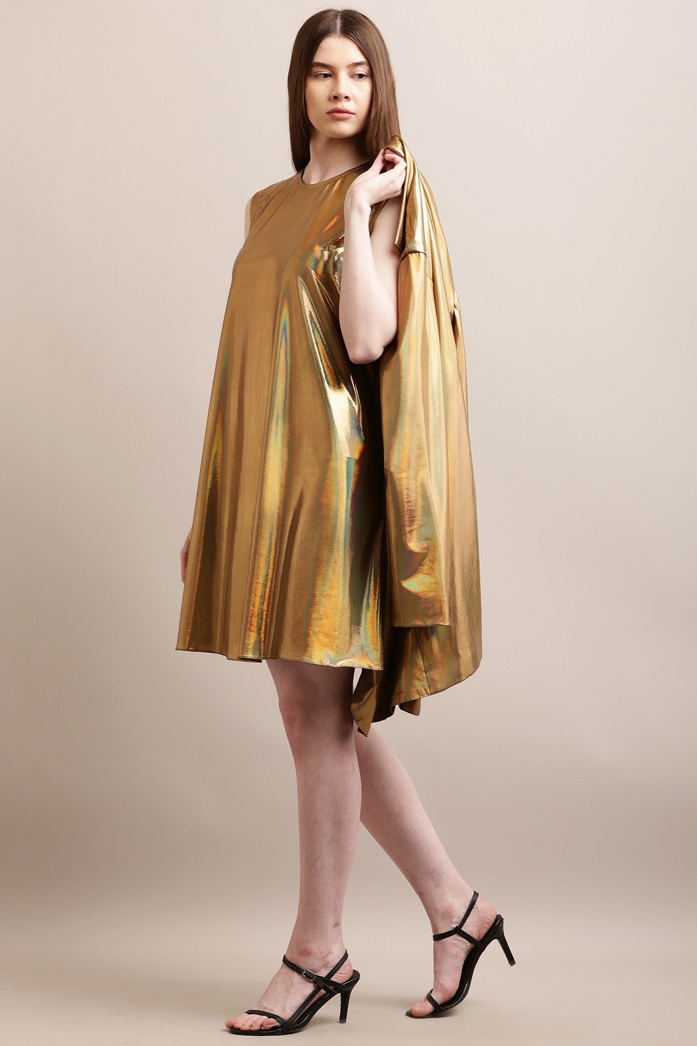 Dark Golden Metalic Blazer & Dress