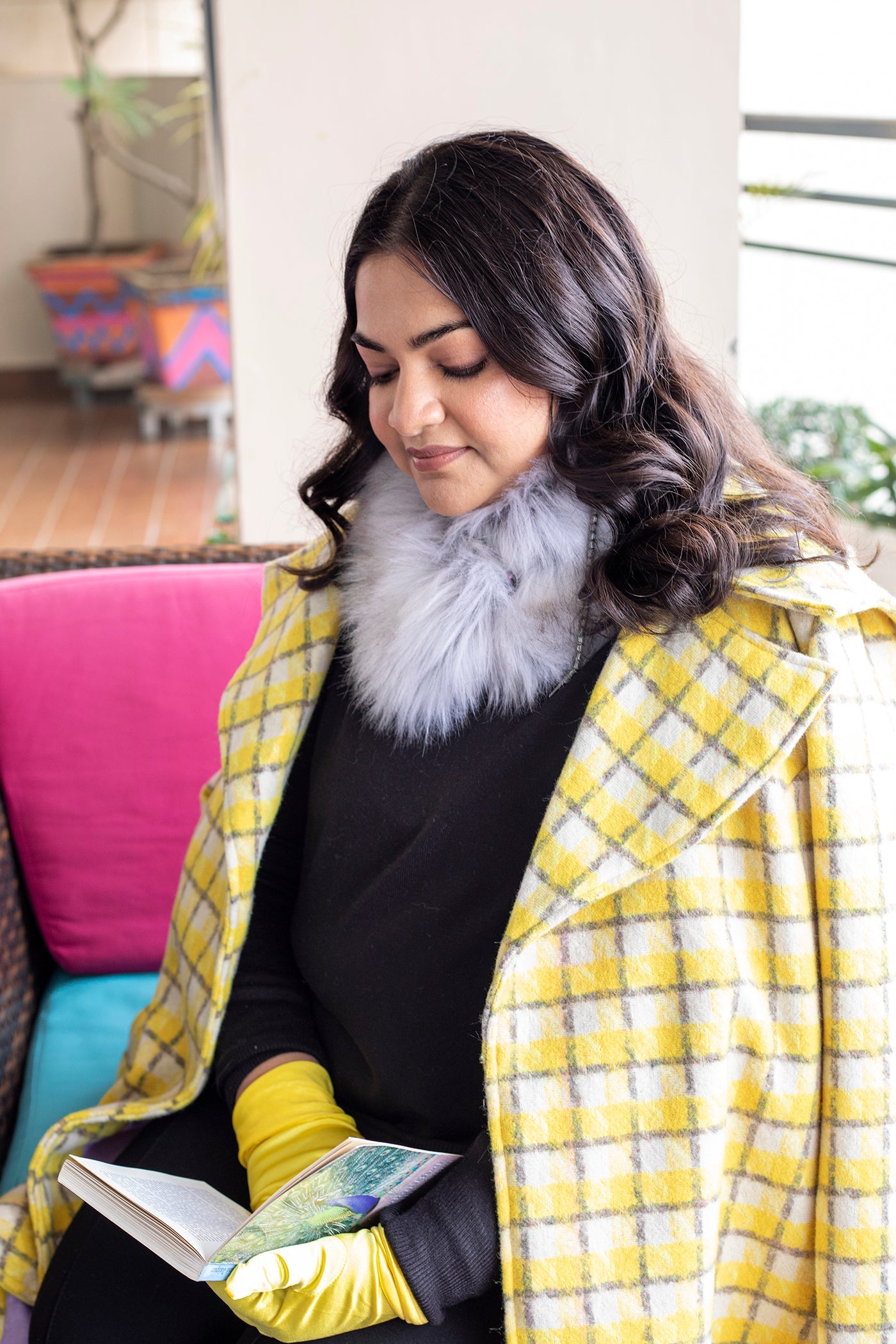 Yellow trench coat