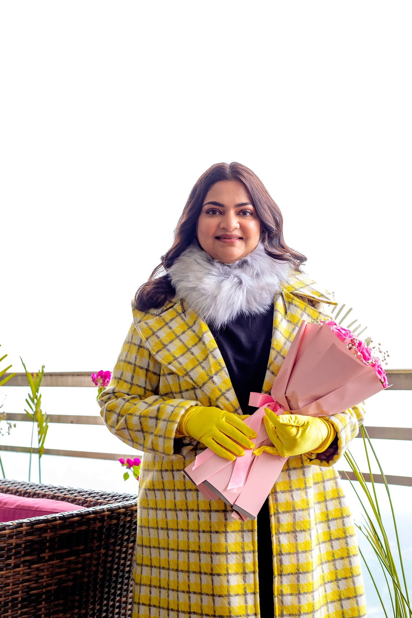 Yellow trench coat