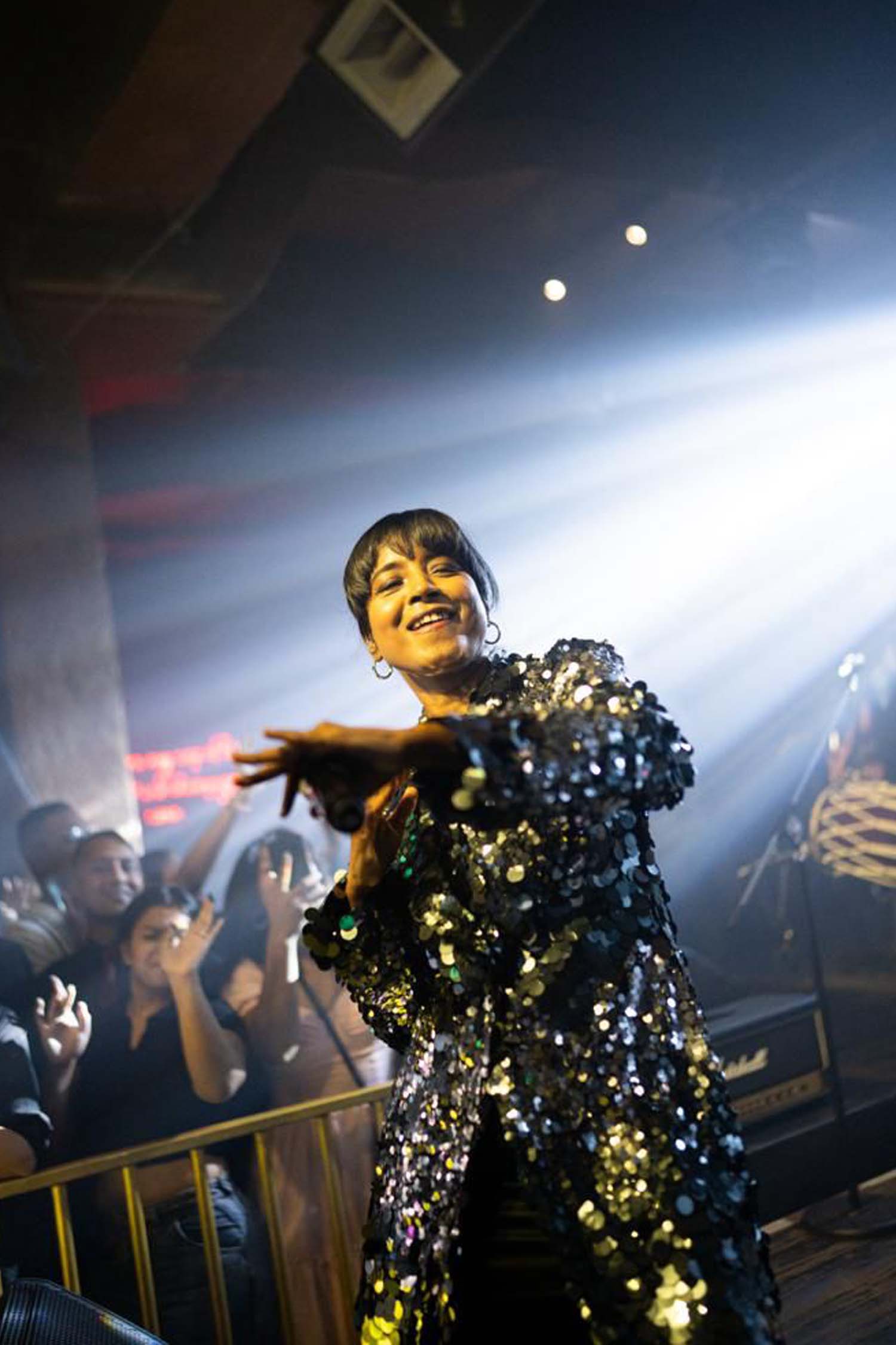 Shilpa Rao in Silver Sequin Blazer