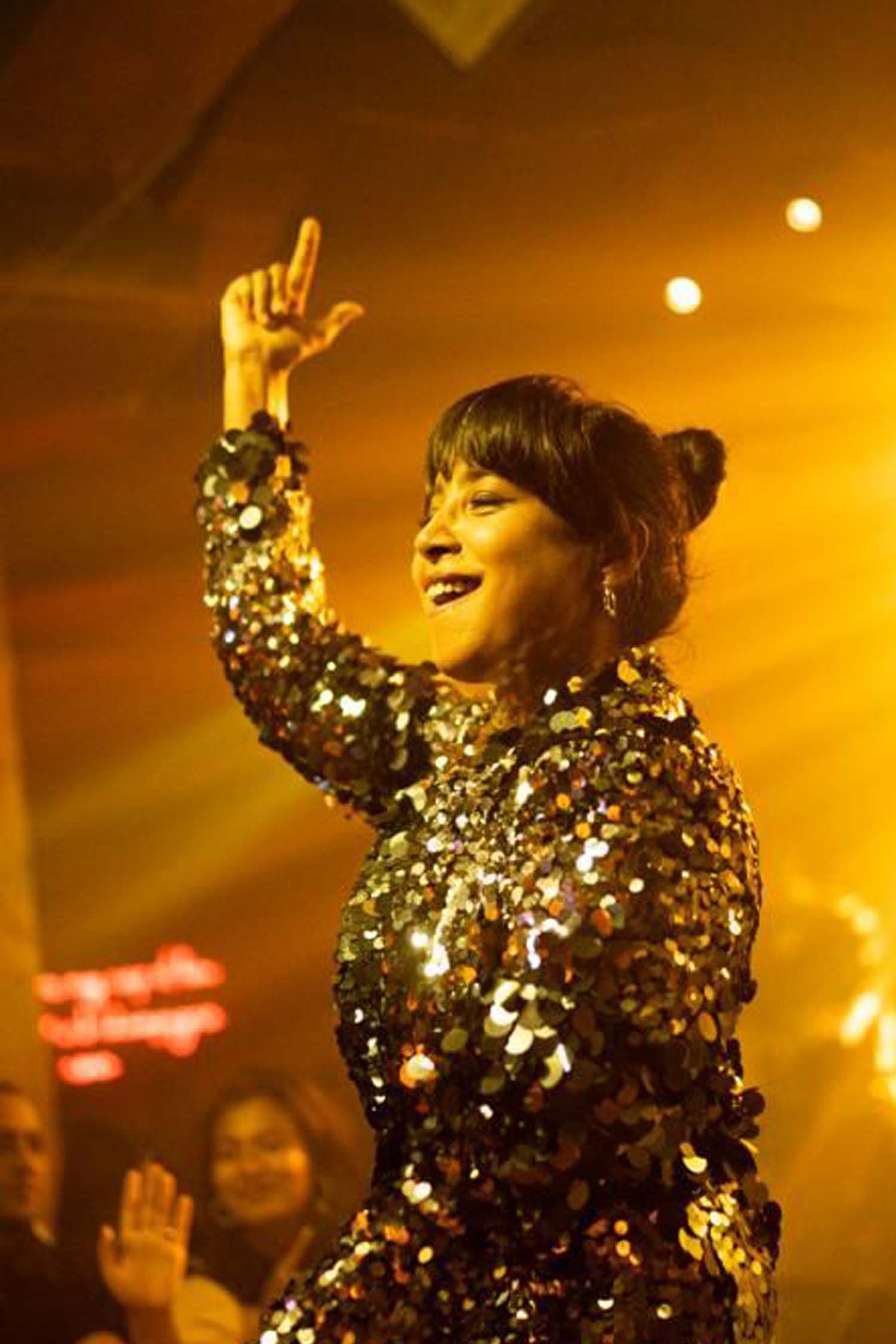 Shilpa Rao in Silver Sequin Blazer
