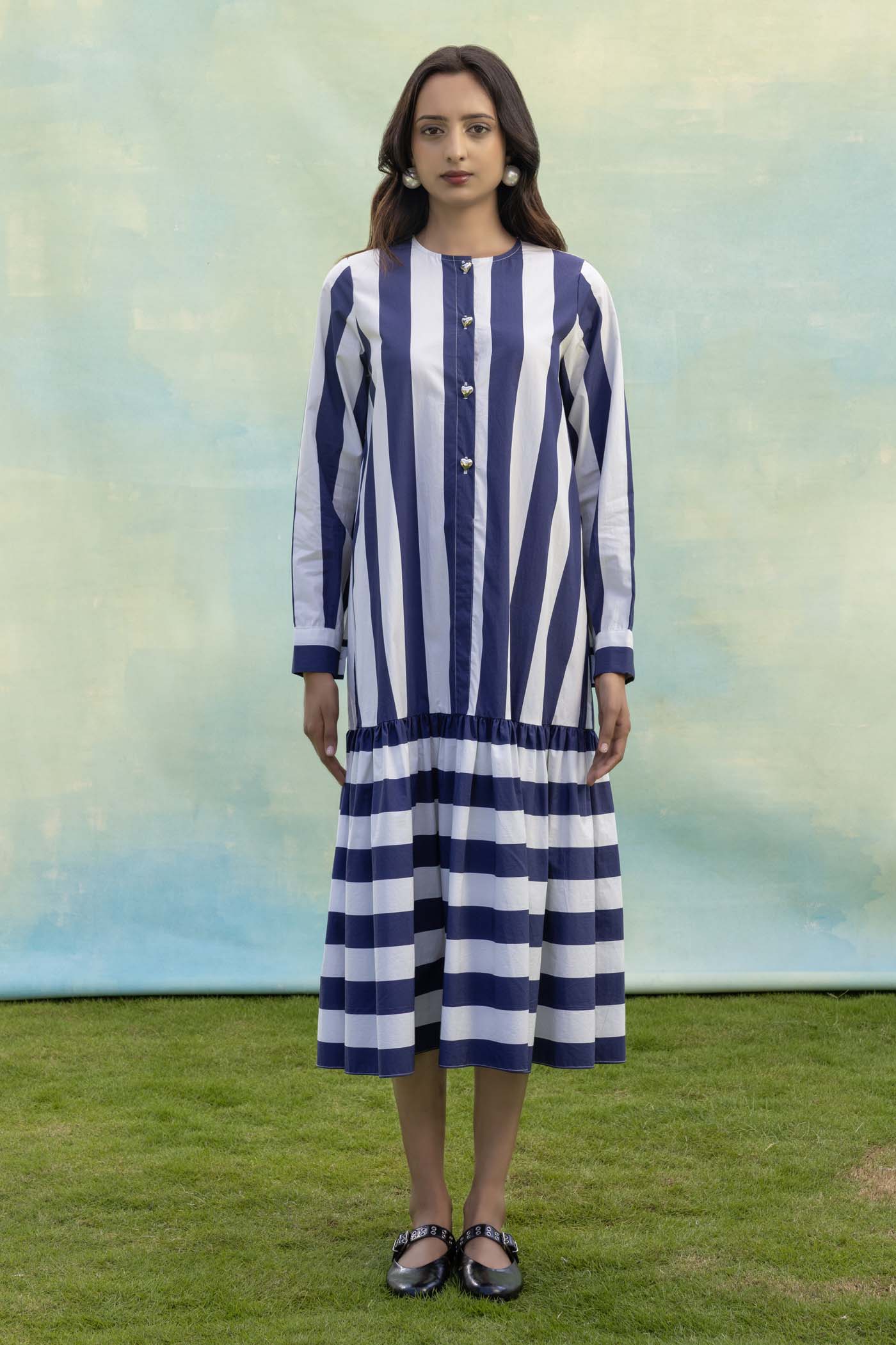 Stripe Midi Shirt Dress