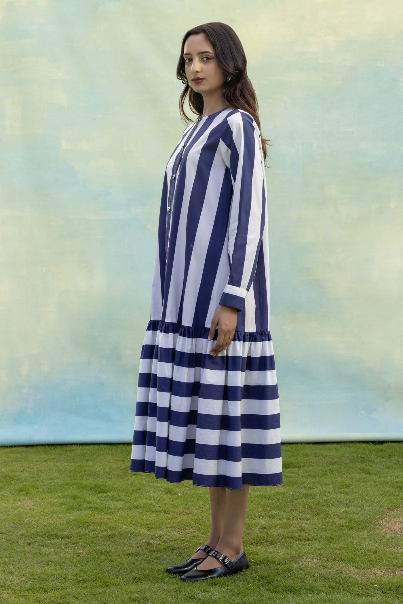Stripe Midi Shirt Dress