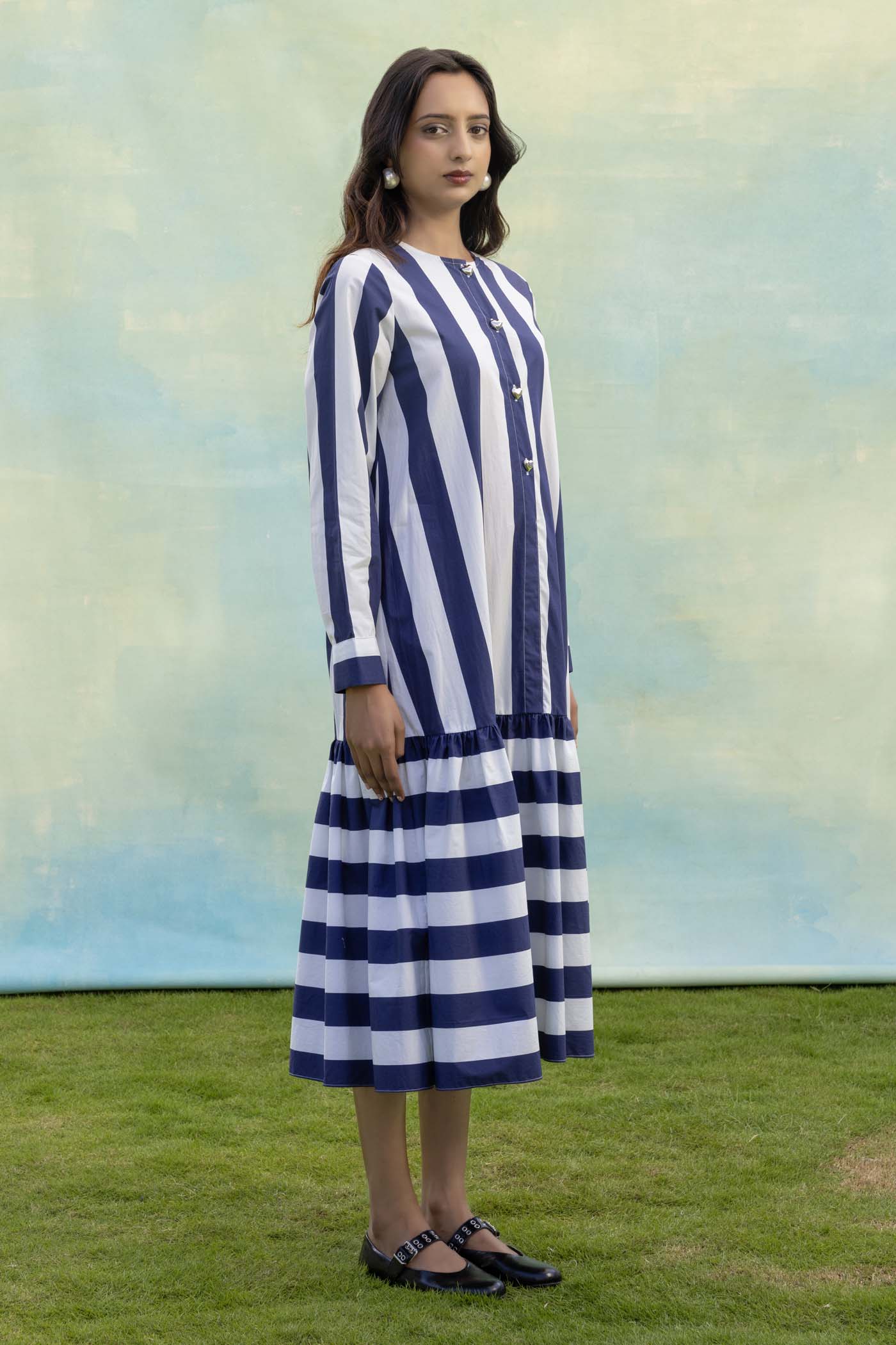Stripe Midi Shirt Dress