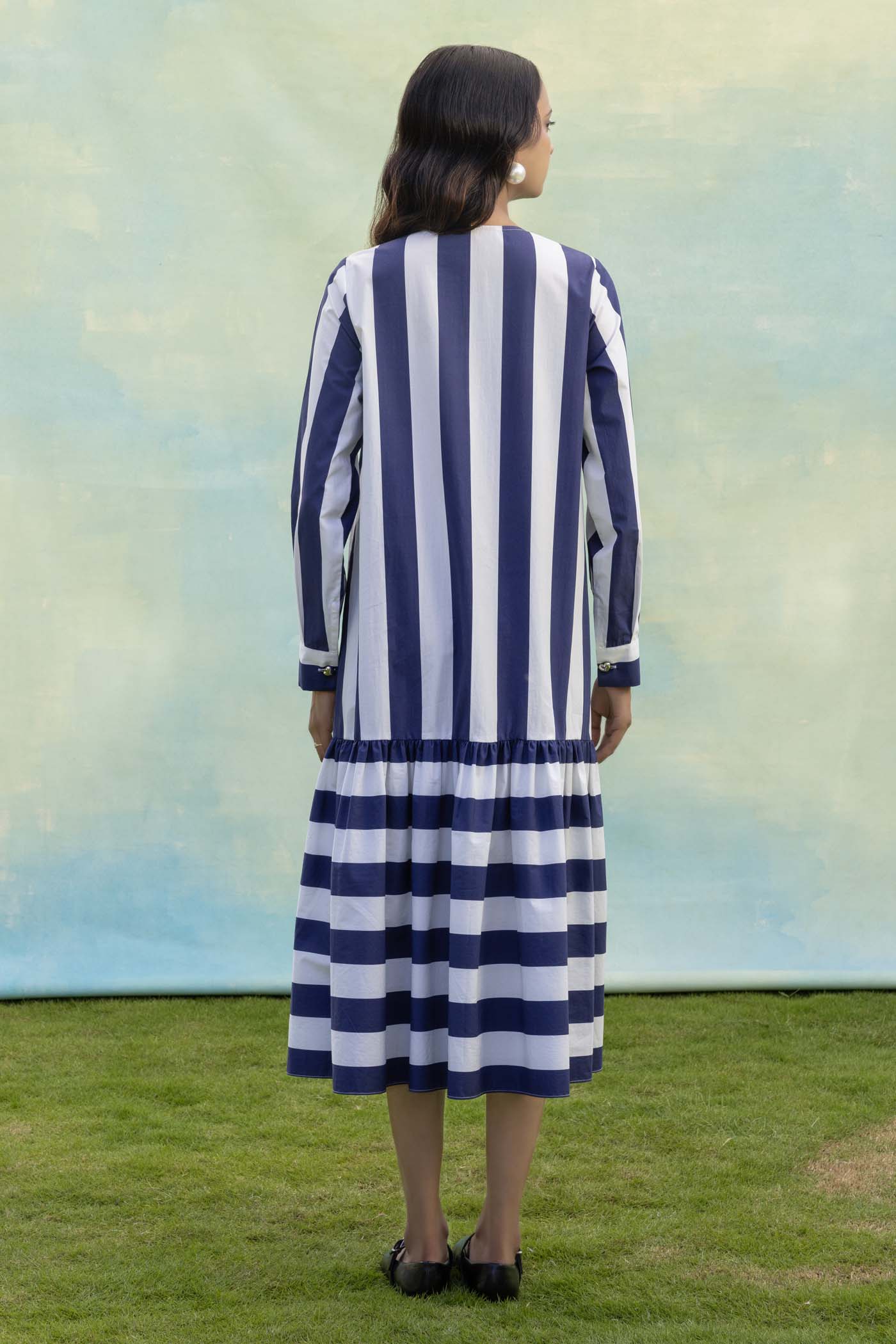 Stripe Midi Shirt Dress