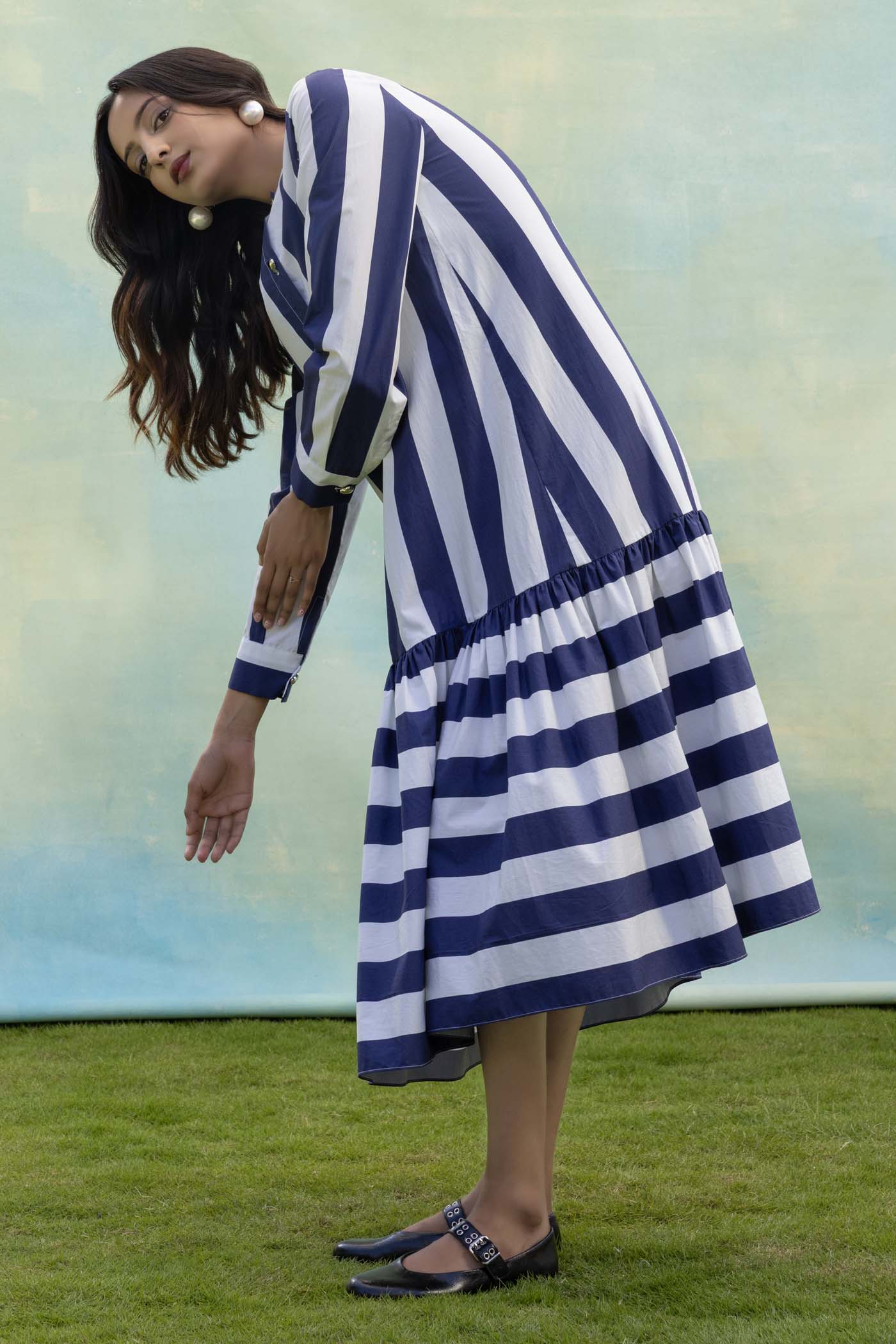 Stripe Midi Shirt Dress