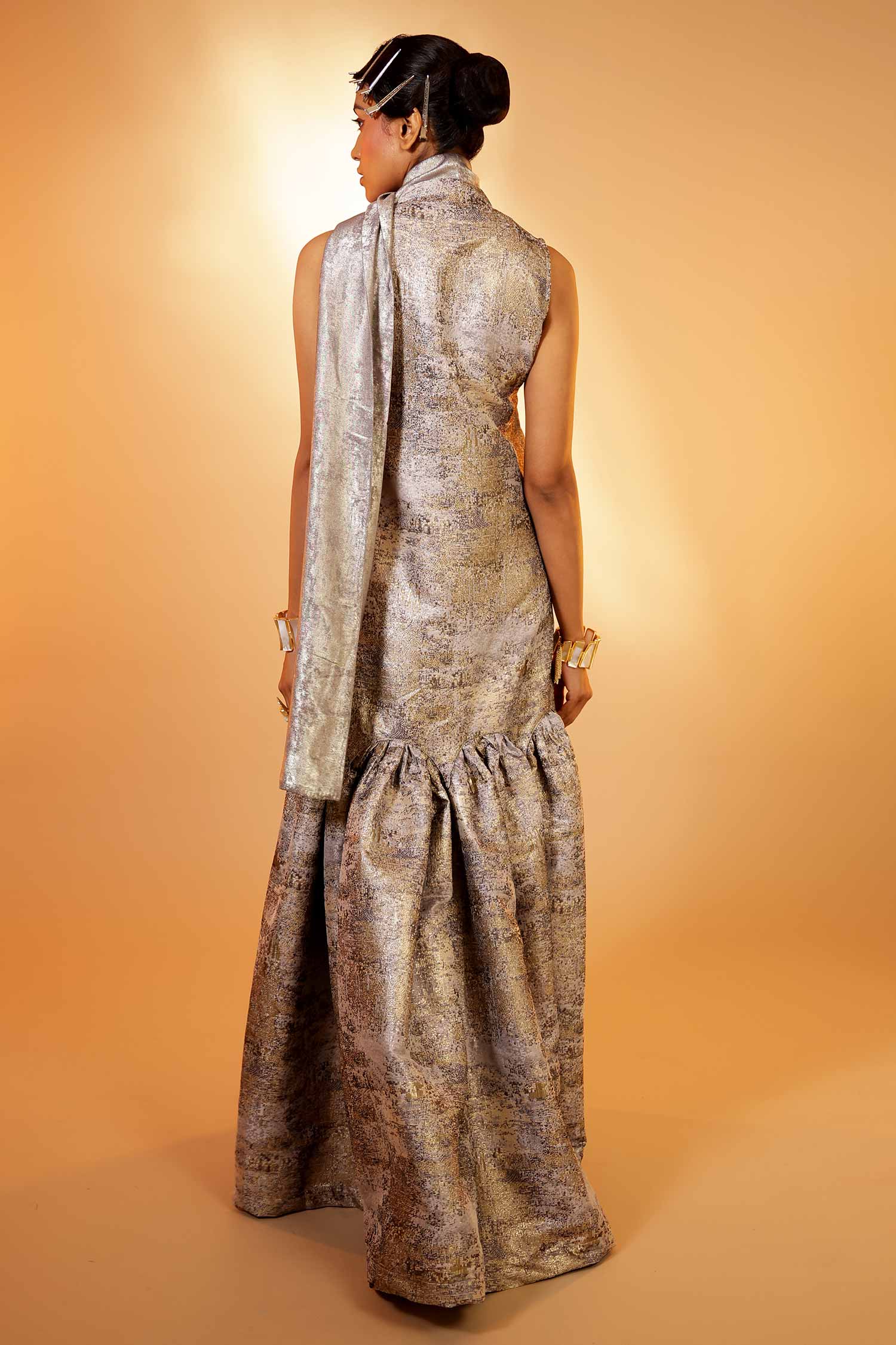Silver Jacquard Maxi