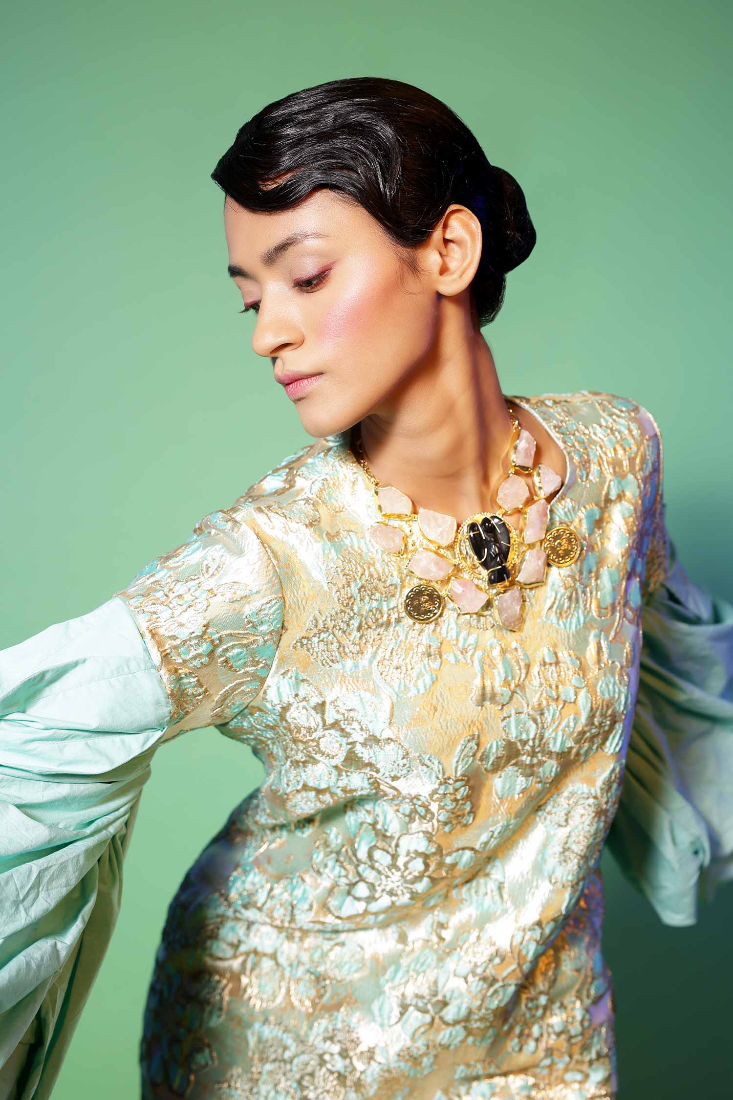 Blooming Dreamy Teal Green Dress