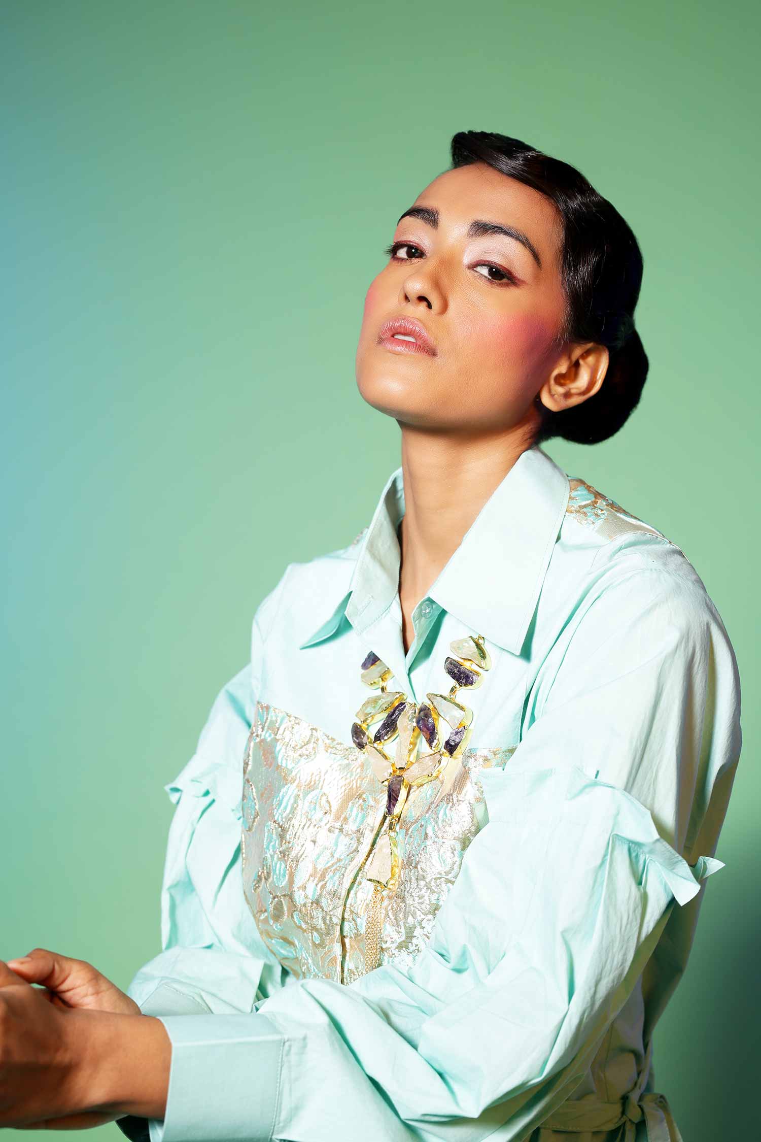 Shirt Dress with Jacquard patch