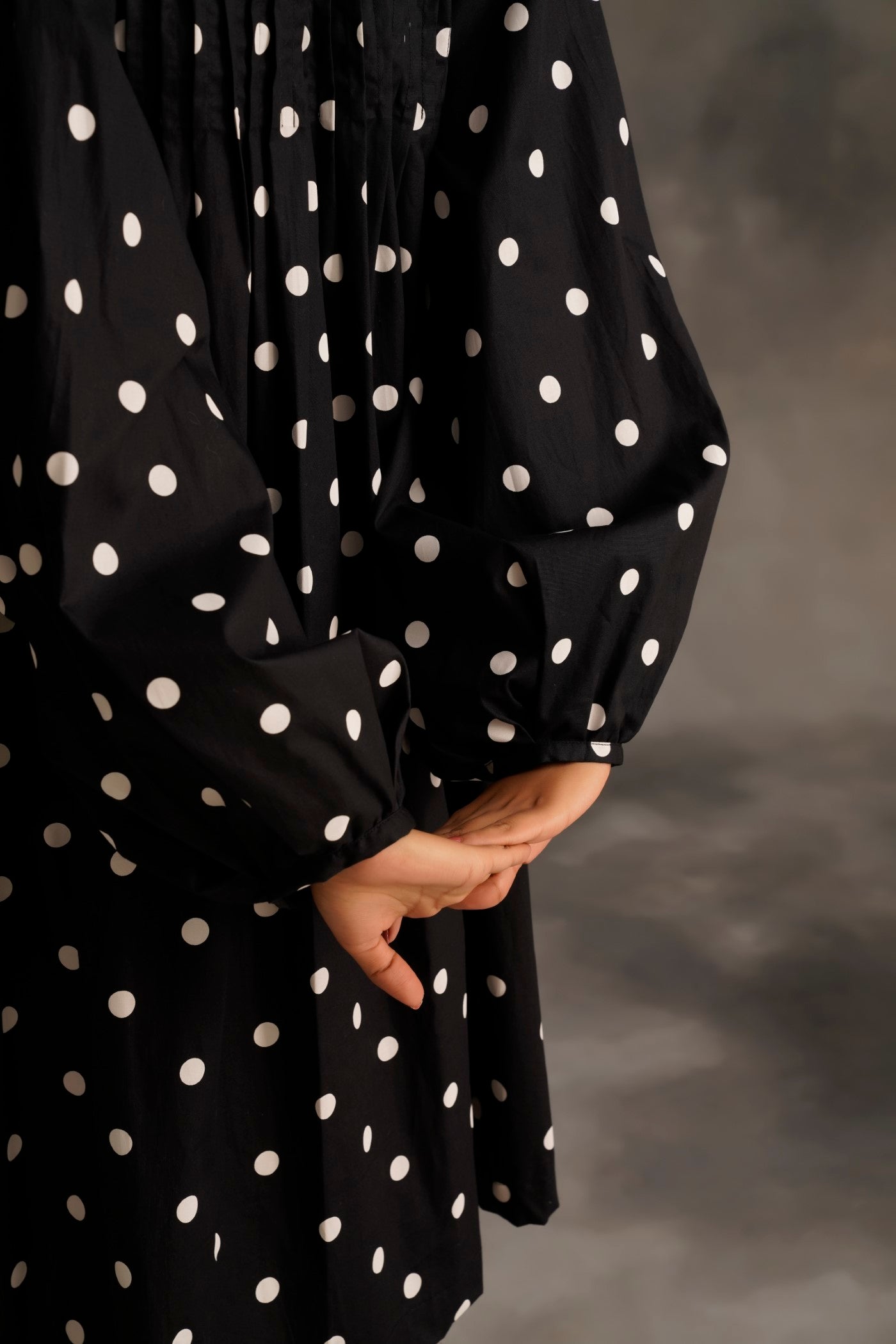Peppy Polka Dot Black Dress