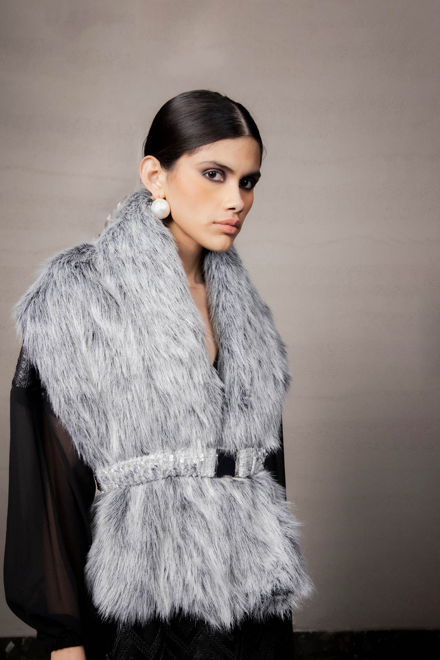 Faux fur stole clearance collar