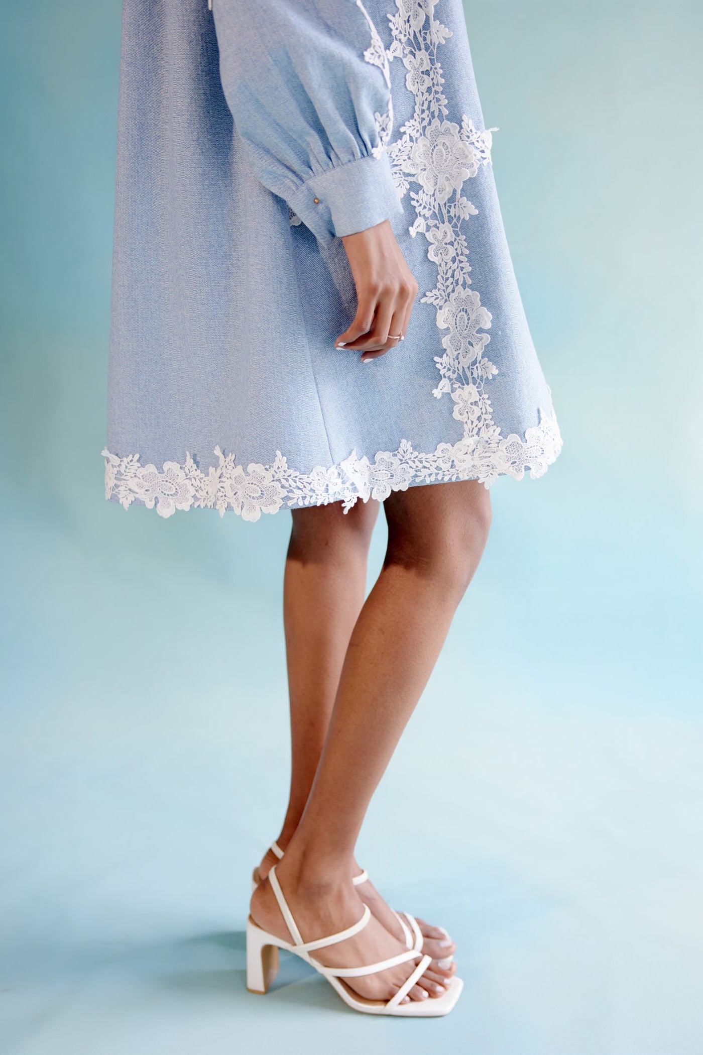 DENIM LACE DRESS