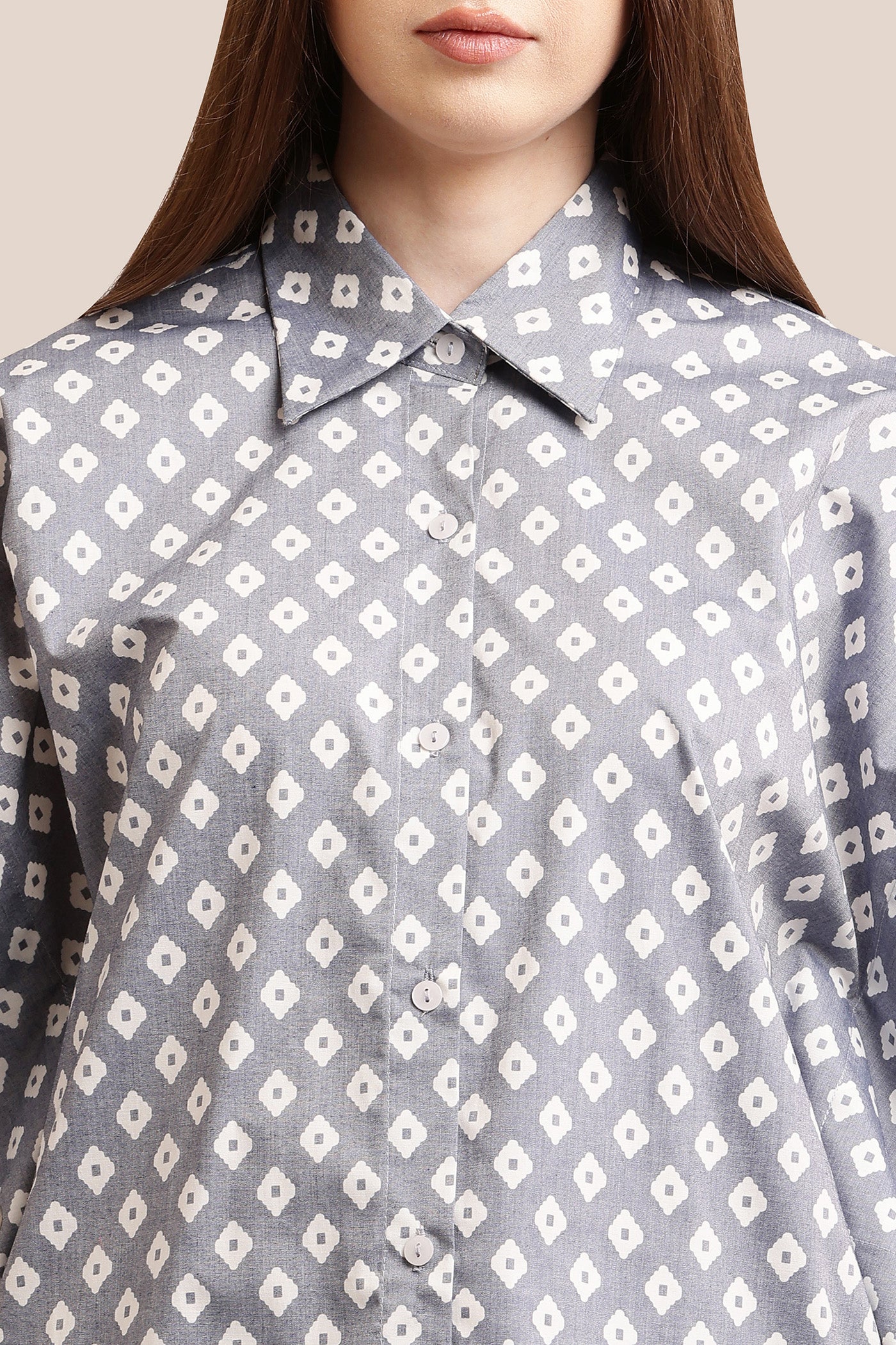 Printed Shirt With Frill Circles at the back