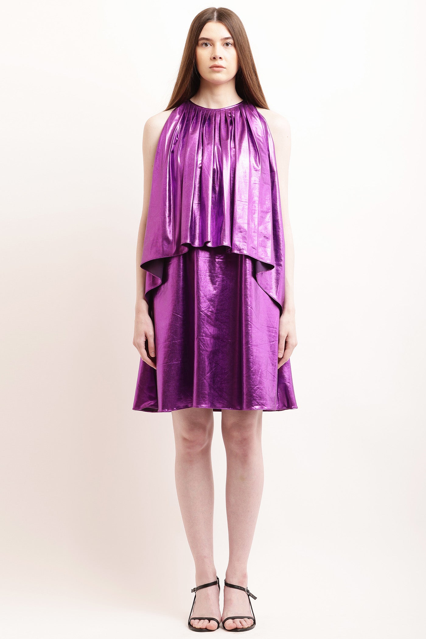 Pleated Metalic Dress