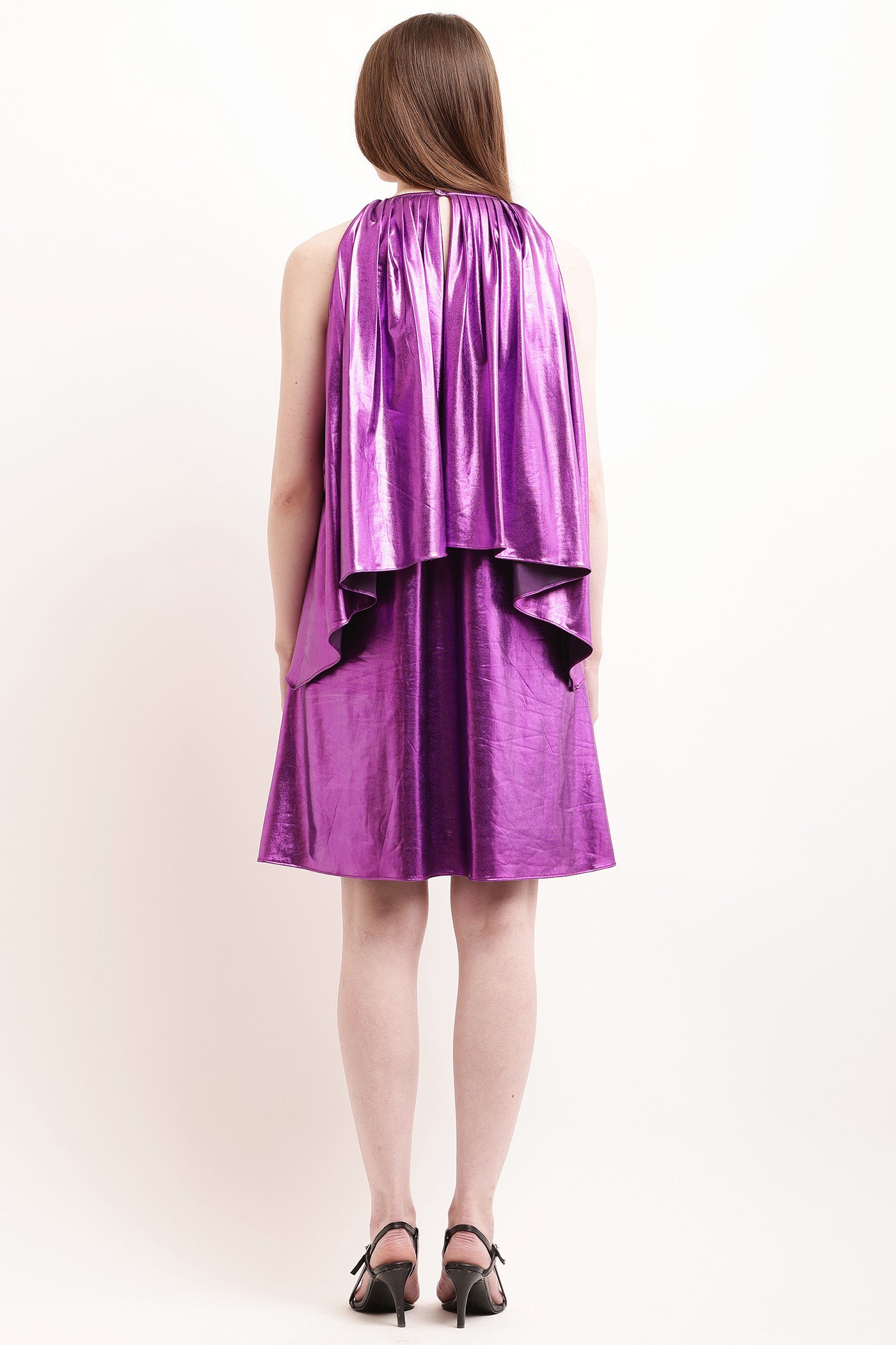 Pleated Metalic Dress