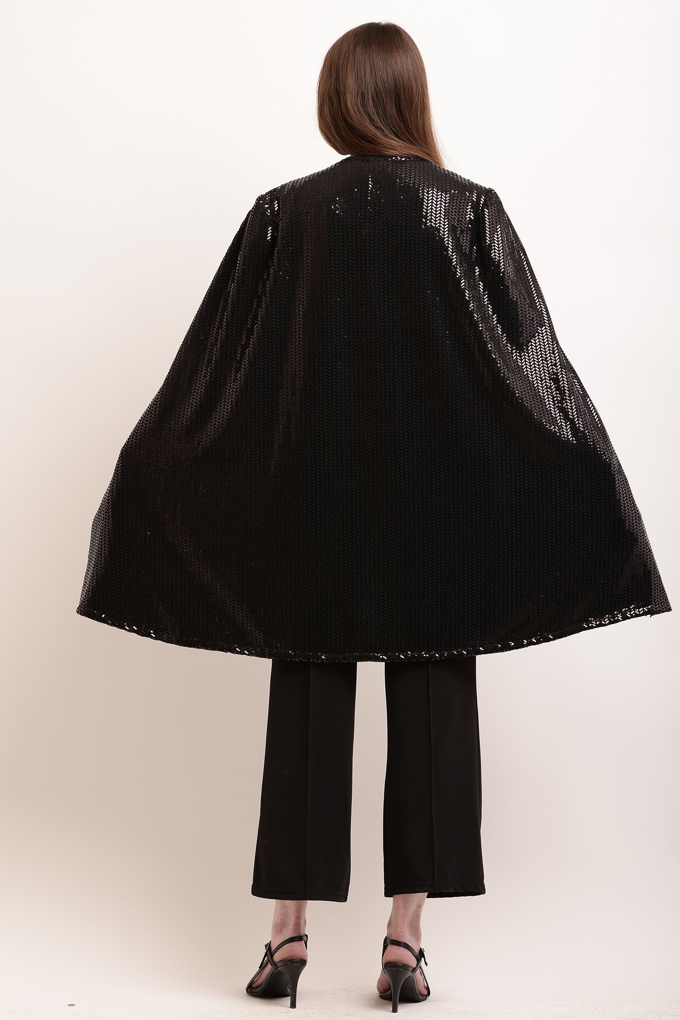 Black Sequin Cape