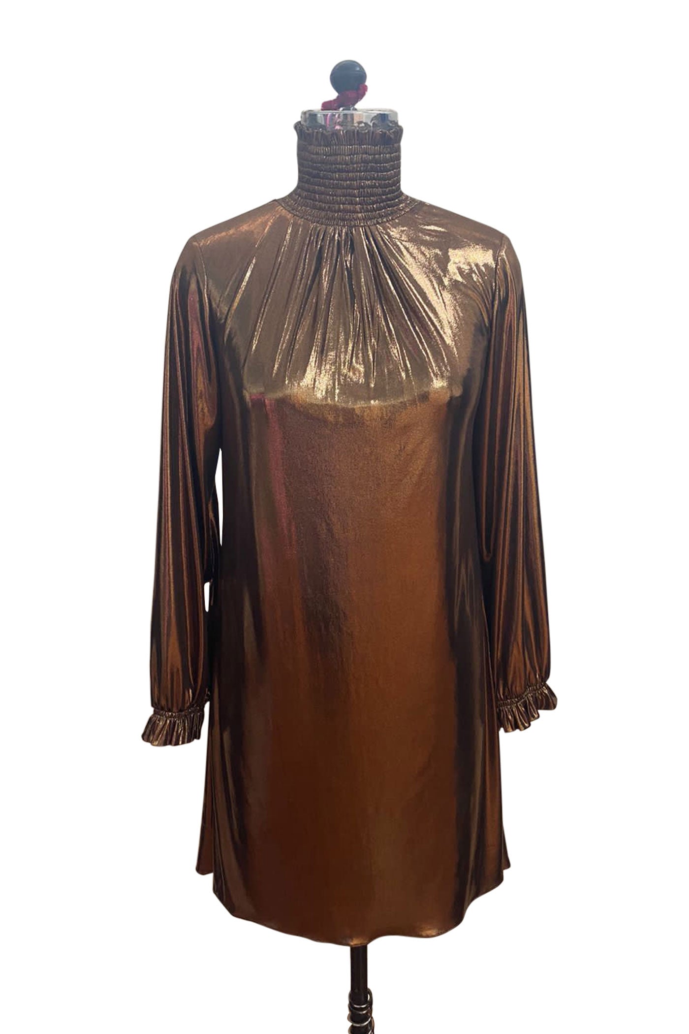 Copper Highneck Metallic dress