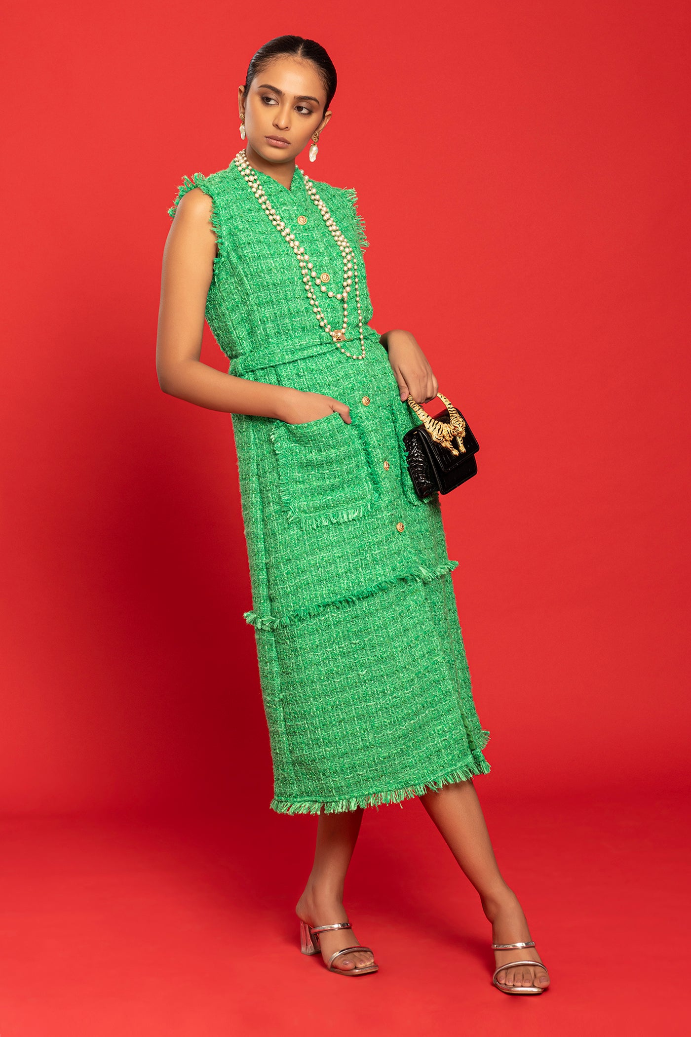 Tweed Pathway Midi Dress