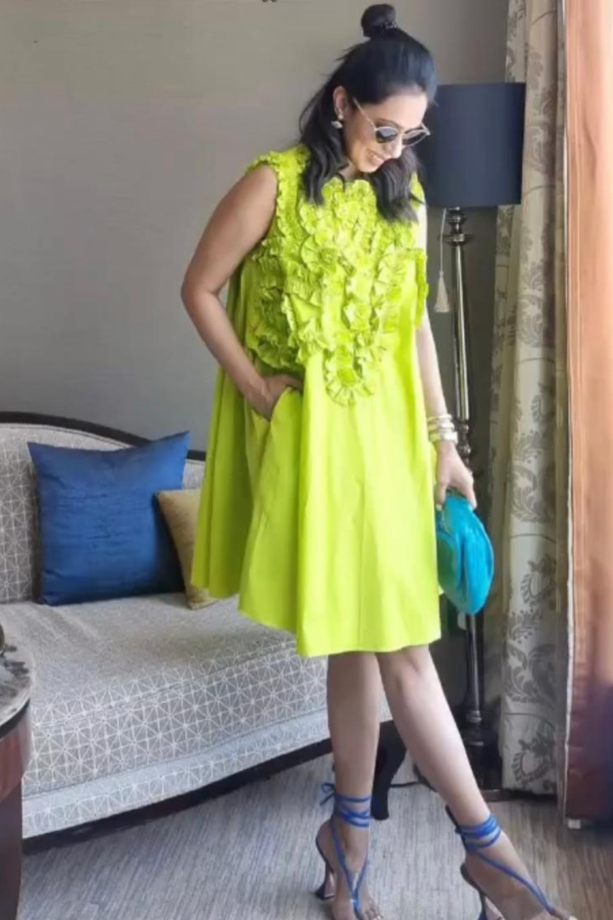Pavitra Sagar in Minty Lime green Dress