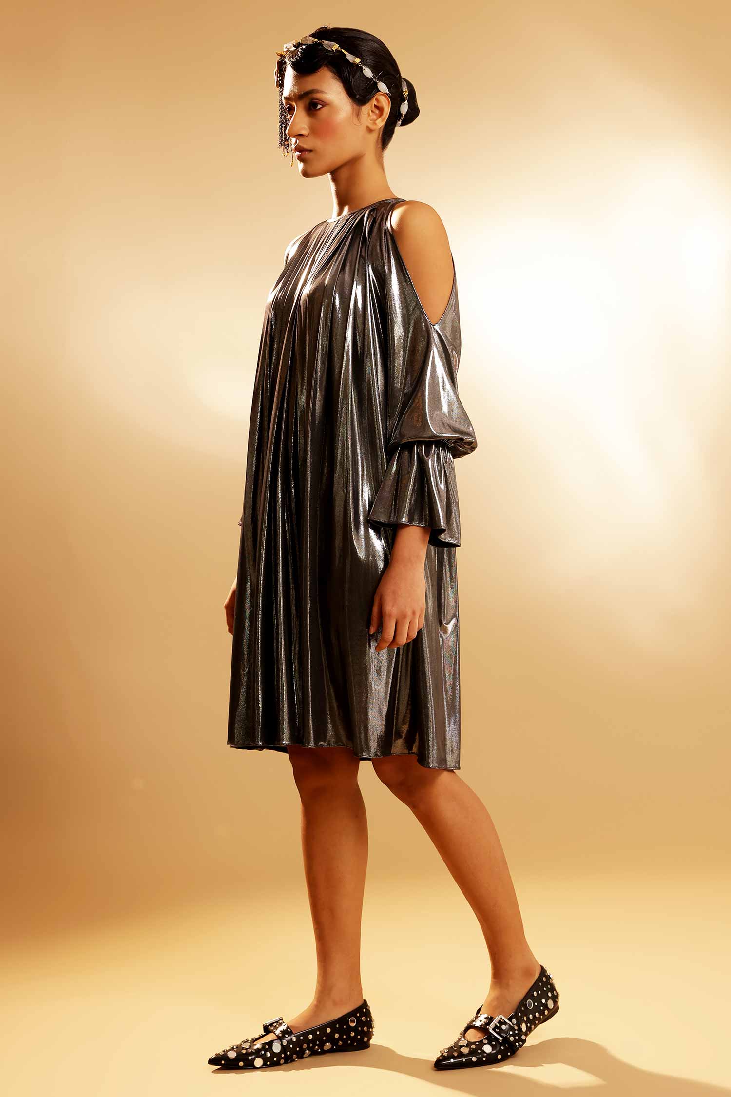 Silver 2024 pleated dress