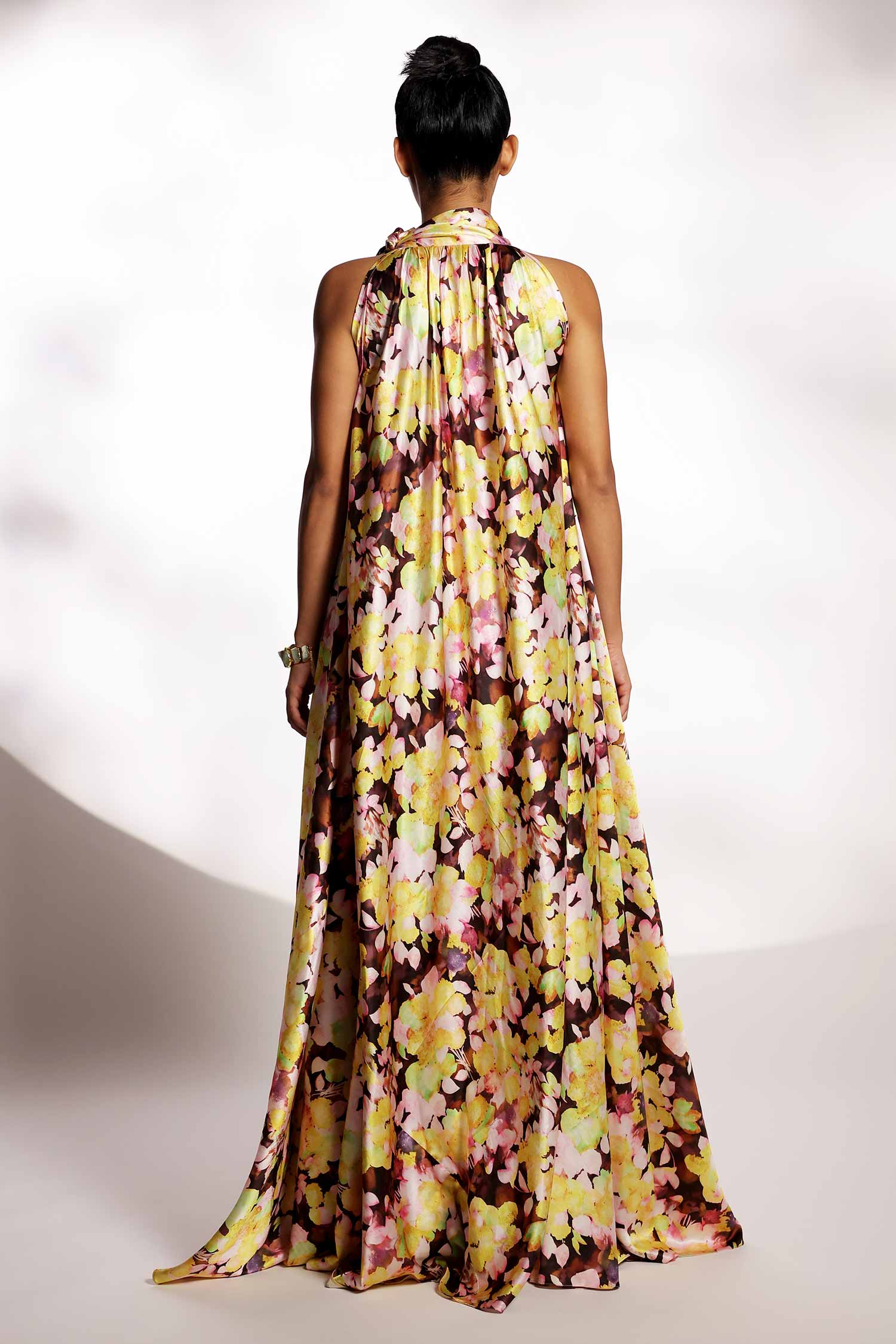 Brown yellow long maxi