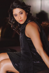 Regina Cassandra In Black Luxe Party Dress