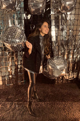 Sania Chadha In Shimmer Sequin Silver Top & Jacket