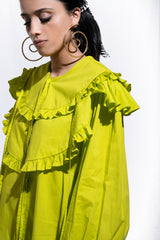Asaga Lime Green Shirt Dress