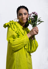 Asaga Lime Green Shirt Dress