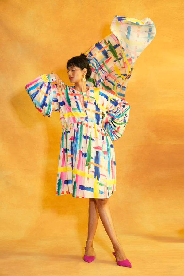 Chic Printed Multicolour Dress