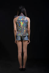 Shimmer Sequin Silver Top