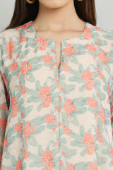 Floral printed Ruffle down dress