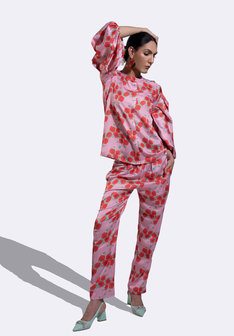 Mosaic Red Flower co-ord Set