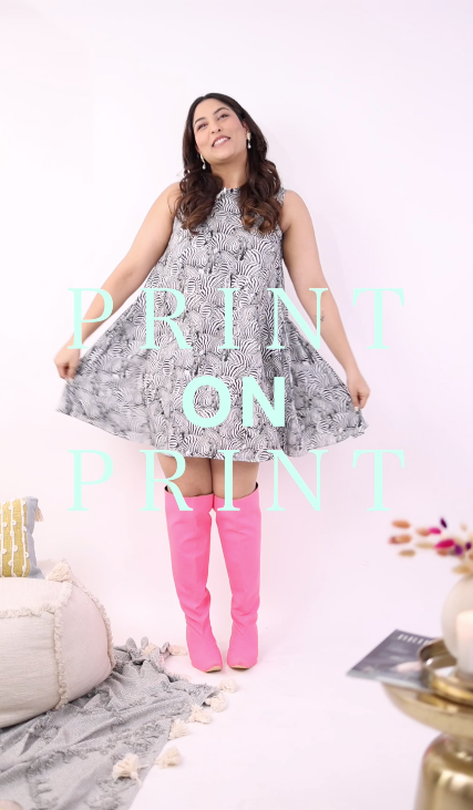 Sakshi Sindwani In The Zebra short Holiday Dress
