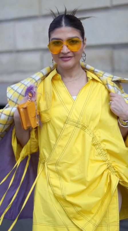 Khushnaz Turner In Yellow trench coat