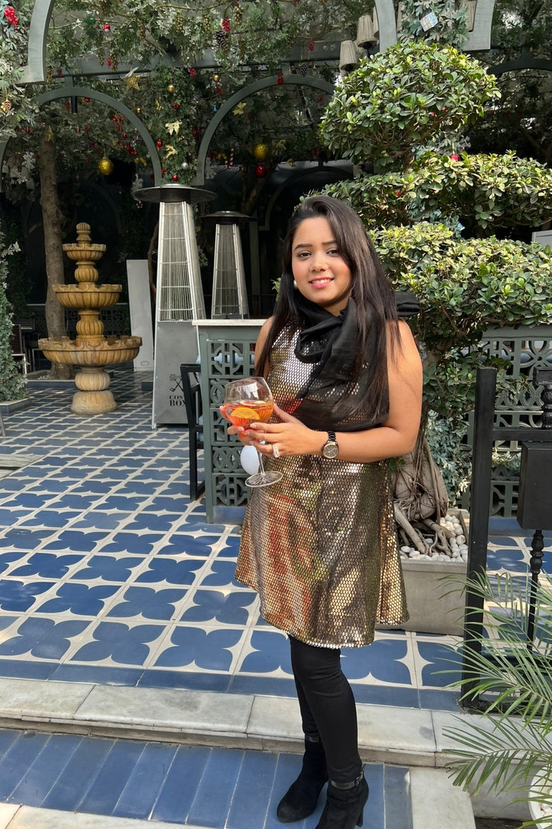 Golden Luxe Party Dress